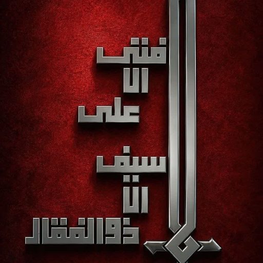 «لَا سَیْفَ إِلَّا ذُو ٱلْفَقَارِ وَلَا فَتَیٰ إِلَّا عَلِیٌّ».